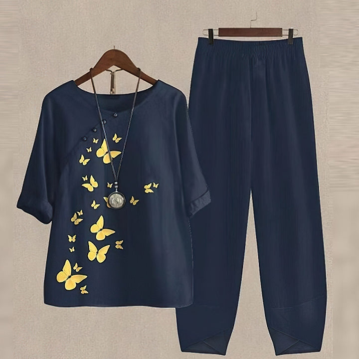 Elena | Women's Button Down Palazzo Summer Set