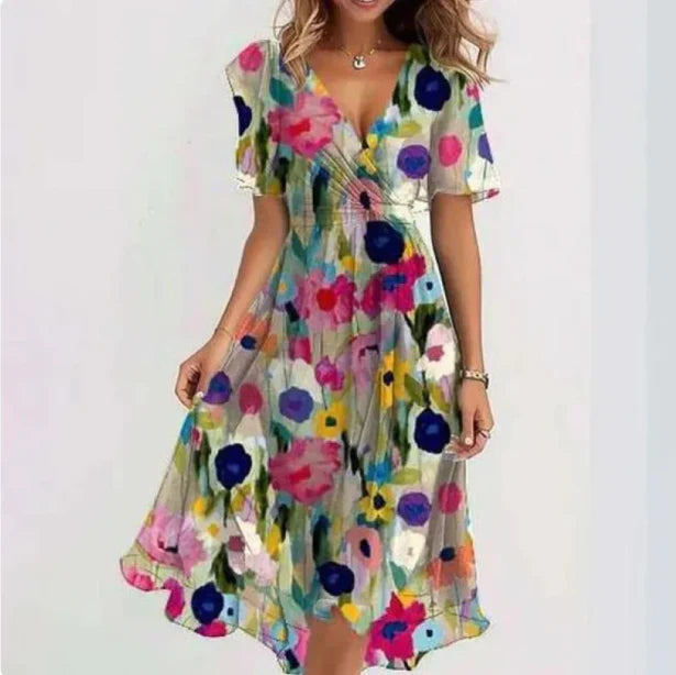 Livia | Women's Floral Wrap Midi Dress