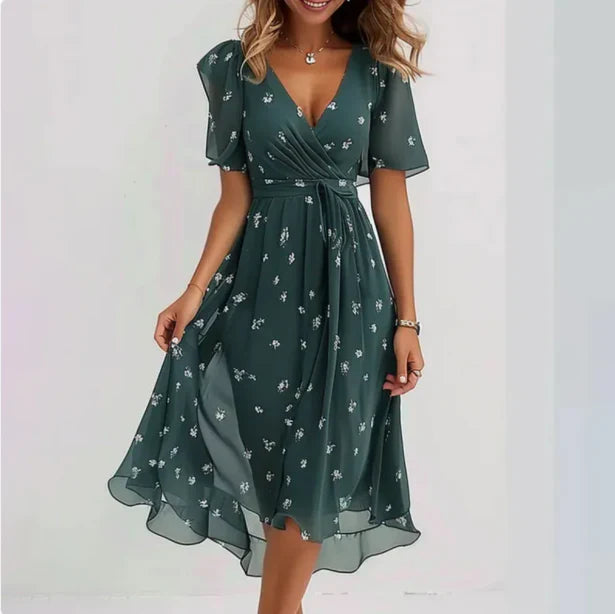 Livia | Women's Floral Wrap Midi Dress