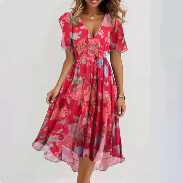 Livia | Women's Floral Wrap Midi Dress