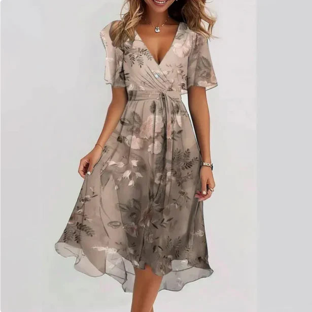 Livia | Women's Floral Wrap Midi Dress