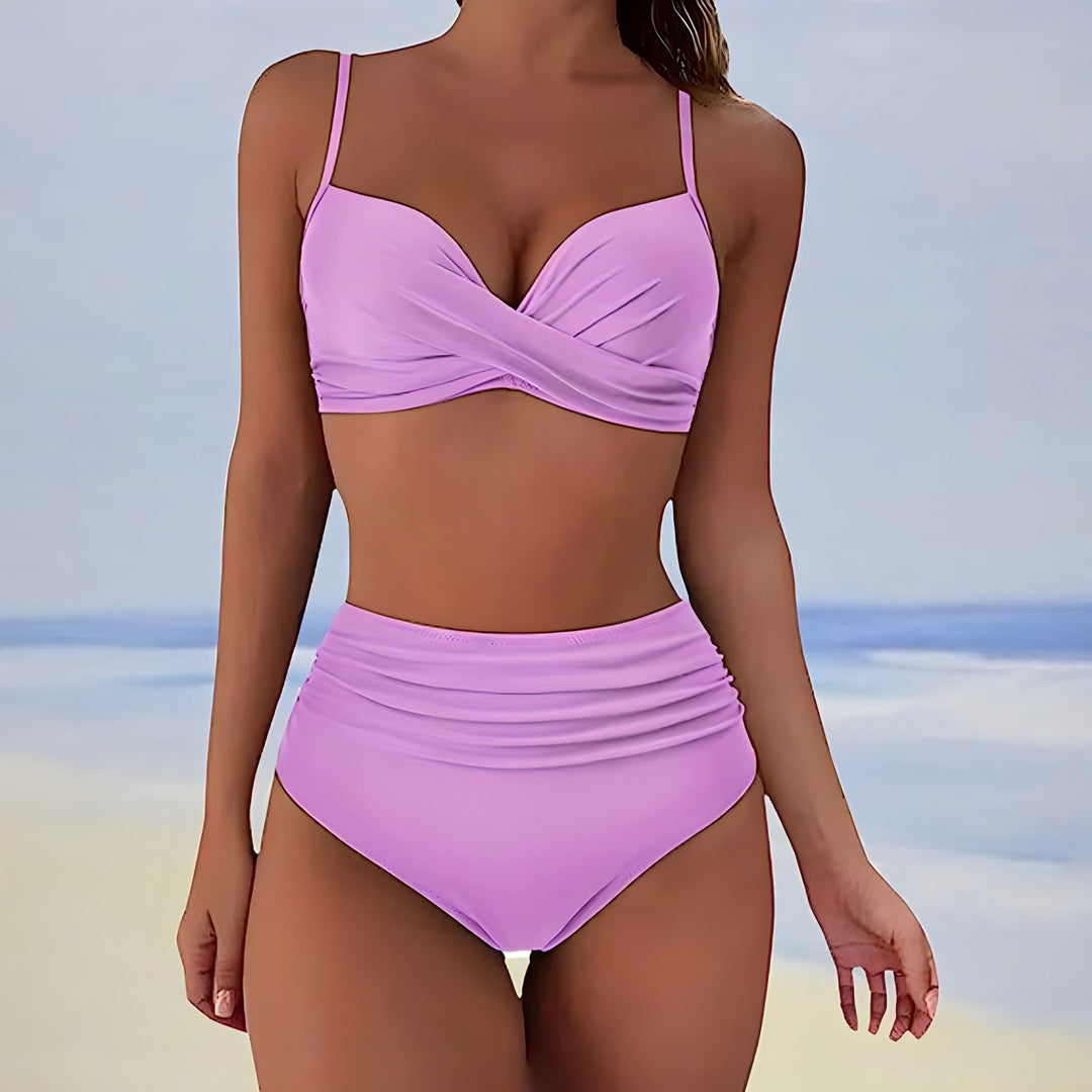 Selina | Women's V-Neck Cross-Front Bikini Set