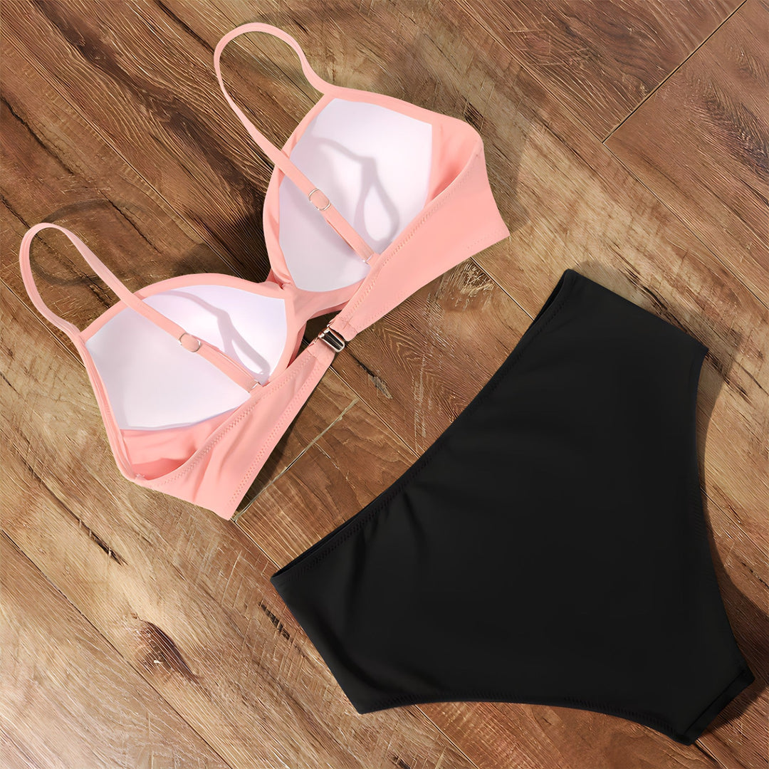 Elara | Women's High-Waist Twist Front Bikini Set