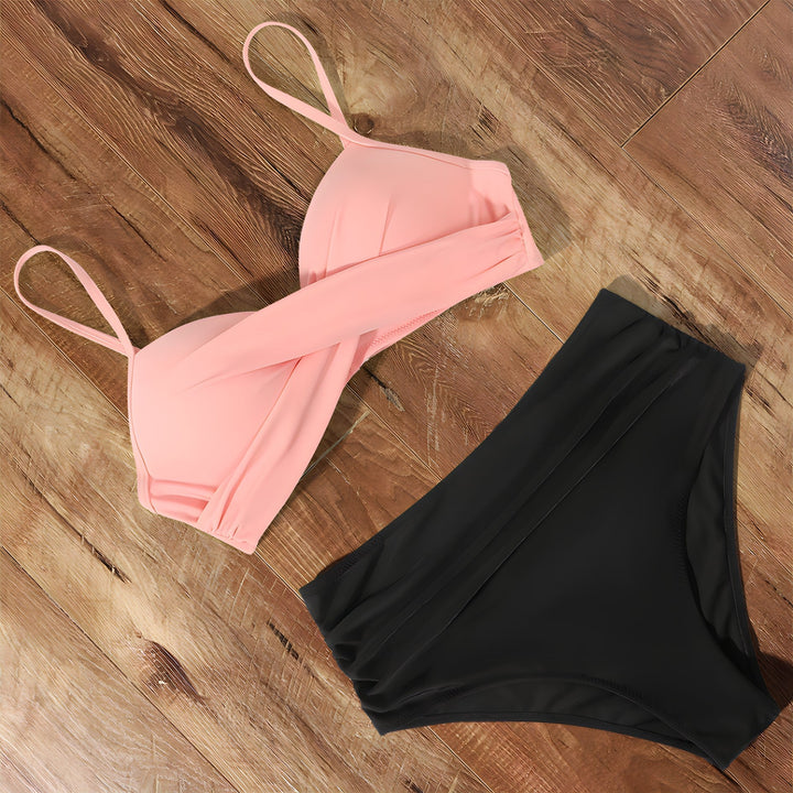 Elara | Women's High-Waist Twist Front Bikini Set