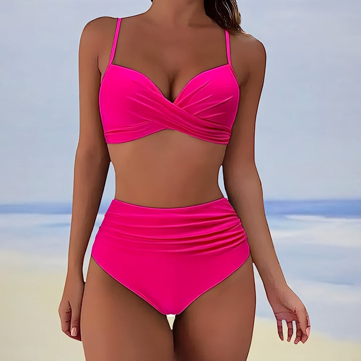 Elara | Women's High-Waist Twist Front Bikini Set