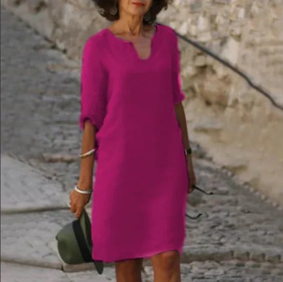 Naomi | Women's V-Neck Half Sleeve Shift Dress