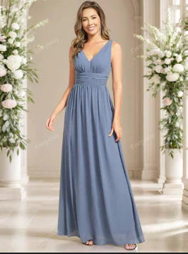 Aveline | Women's Chiffon Sleeveless V-Neck Maxi Dress