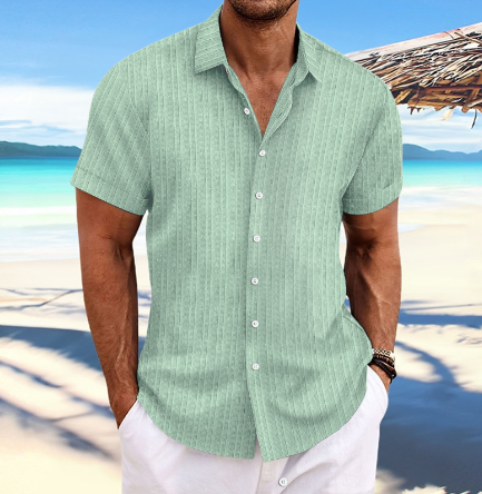 Enzo | Men's Linen Short Sleeve Button Shirt