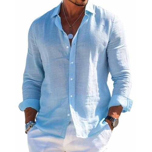 Lucian | Men's Linen Button Up Relaxed Fit Shirt