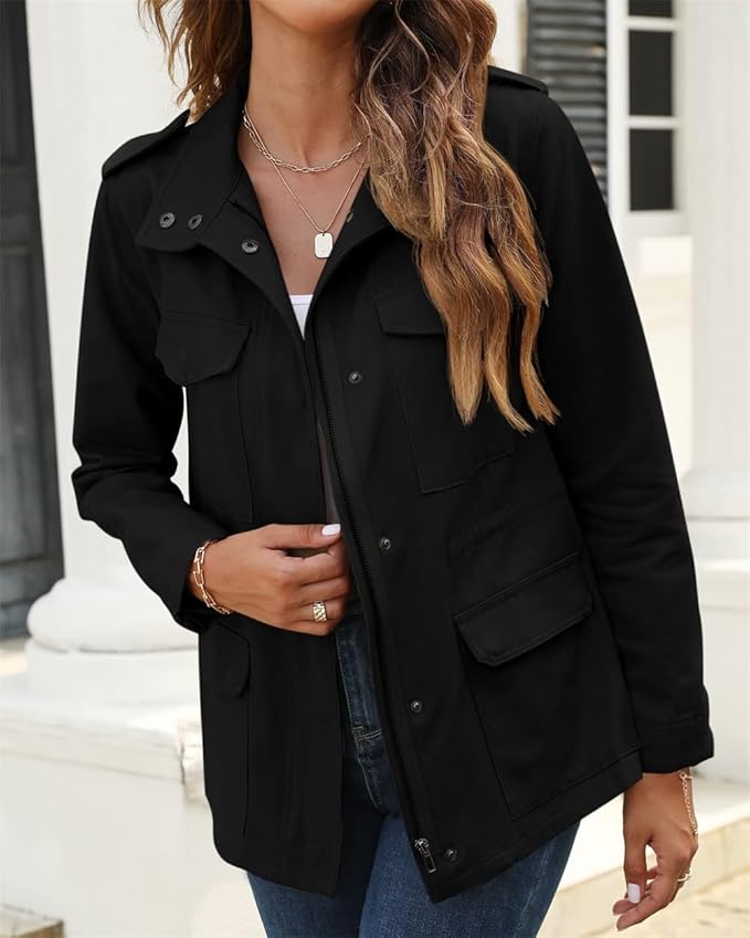 Mila | Women's Utility Zip Front Jacket