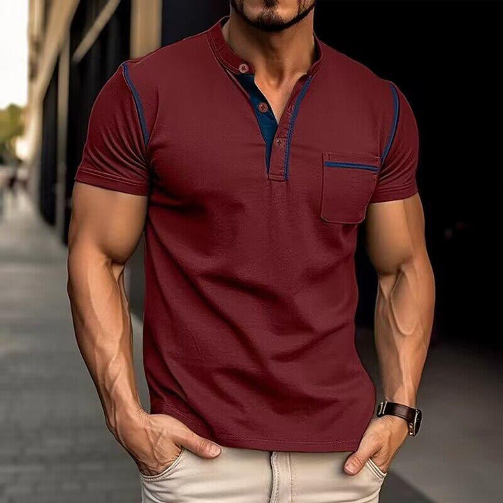 Caleb | Men's Slim Fit Henley Neck T Shirt