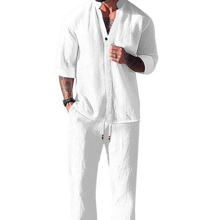 Cassian | Men's Cotton Linen Relaxed Lounge Set