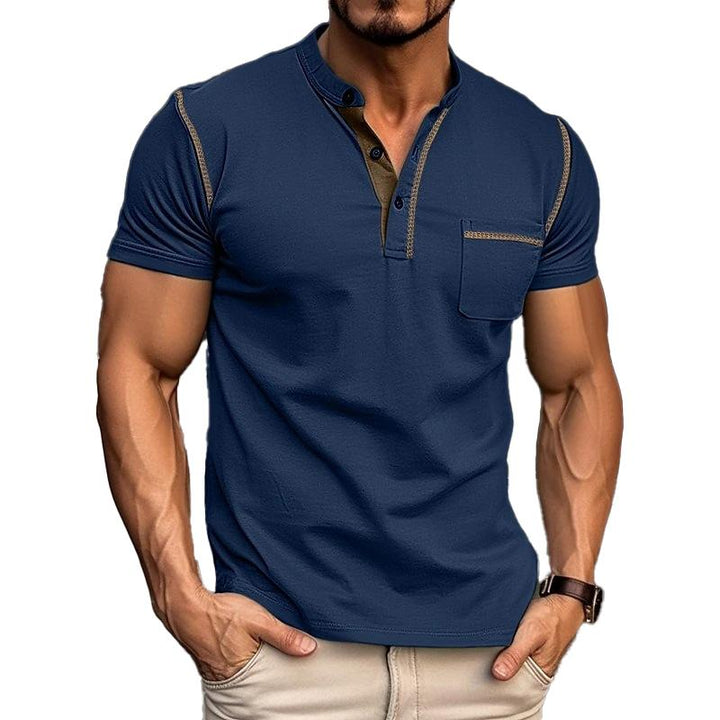 Caleb | Men's Slim Fit Henley Neck T Shirt