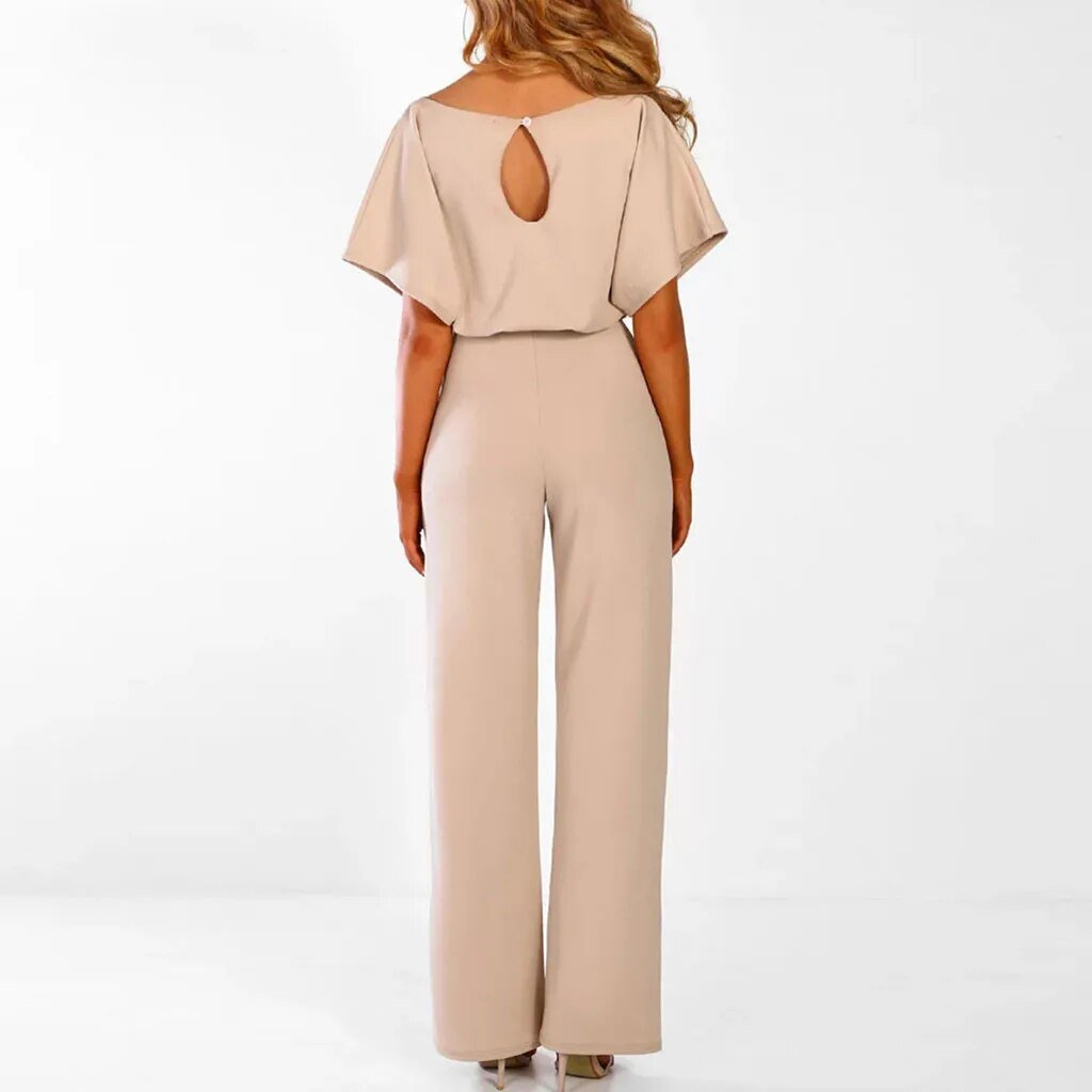 Elowen | Women's Batwing Sleeve Boat Neck Relaxed Jumpsuit