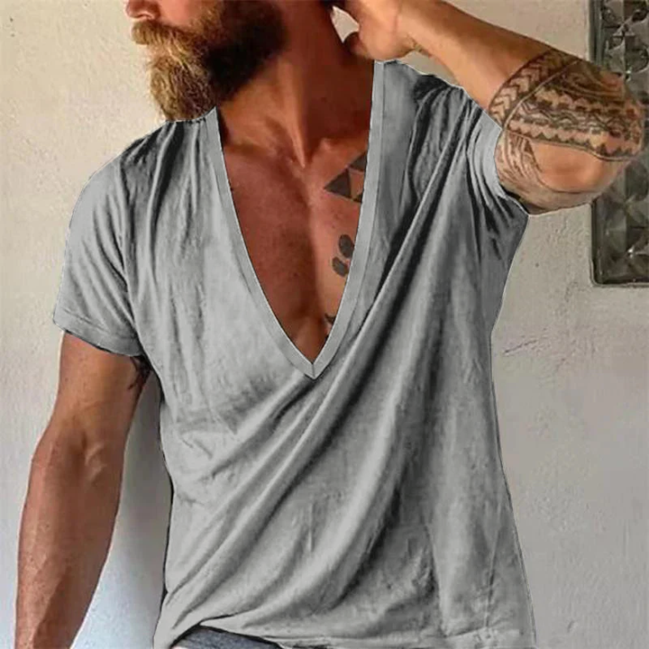 Luca | Men's Deep V-Neck Casual T-Shirt