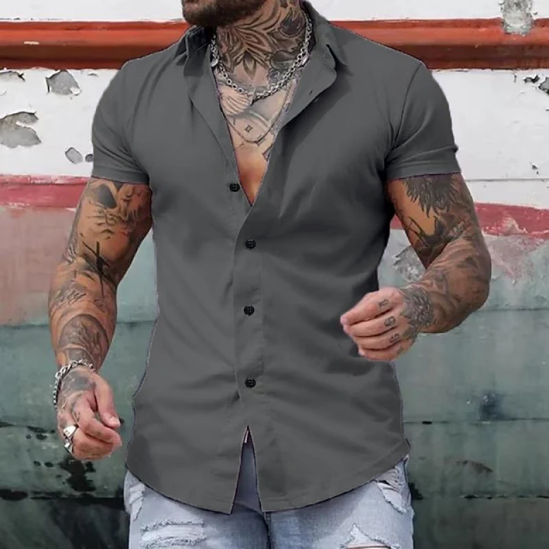 Marco | Men's Short Sleeve Lapel Button Shirt