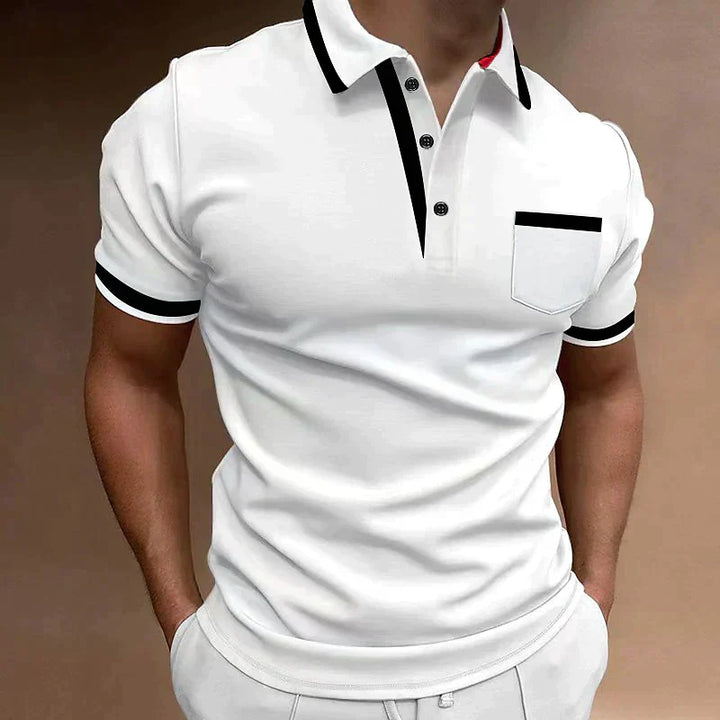 Evan | Men's Contrast Trim Short Sleeve Polo