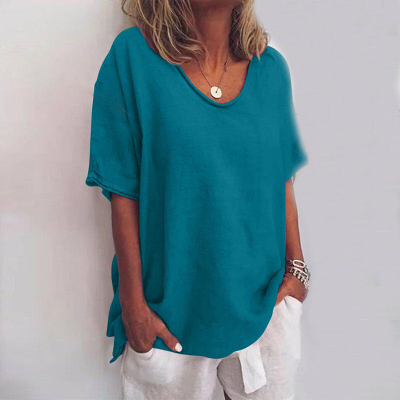 Mira | Women's Casual Round Neck Short Sleeve Blouse