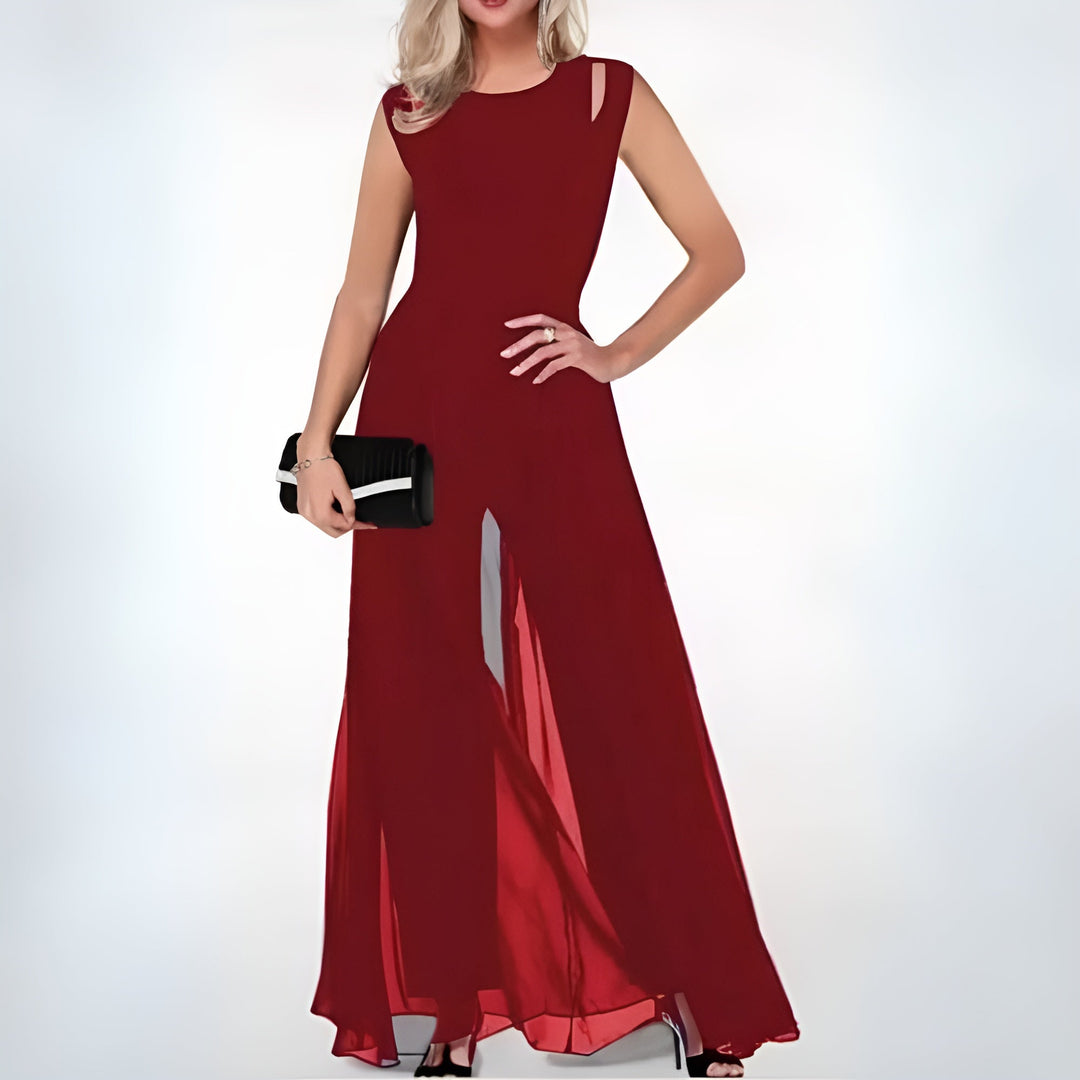 Bianca | Women's Sheer Overlay Wide-Leg Jumpsuit