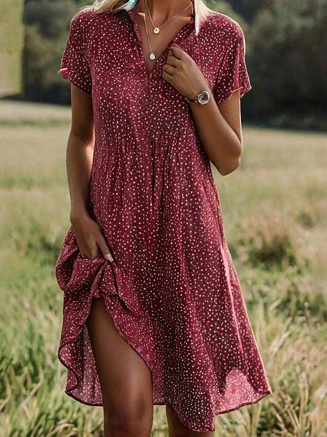 Liora | Women's Collared Polka Dot Summer Dress