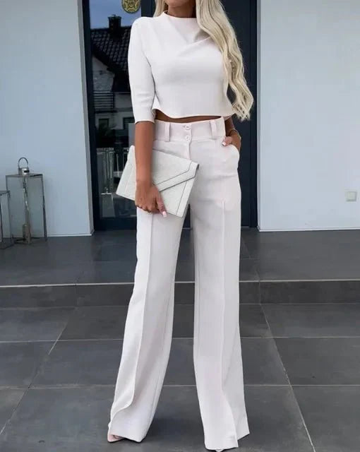 Sorelle | Women's Cropped Top & High Waist Pants Set