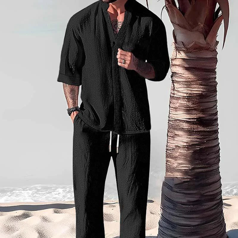 Cassian | Men's Cotton Linen Relaxed Lounge Set