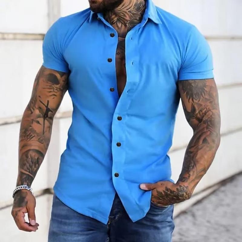 Marco | Men's Short Sleeve Lapel Button Shirt