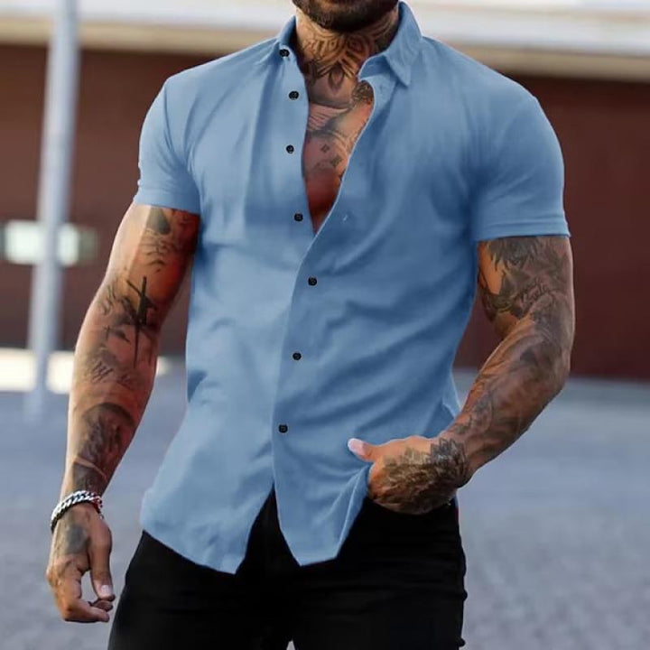 Marco | Men's Short Sleeve Lapel Button Shirt