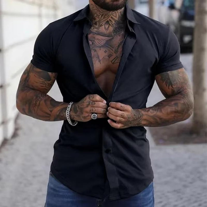 Marco | Men's Short Sleeve Lapel Button Shirt