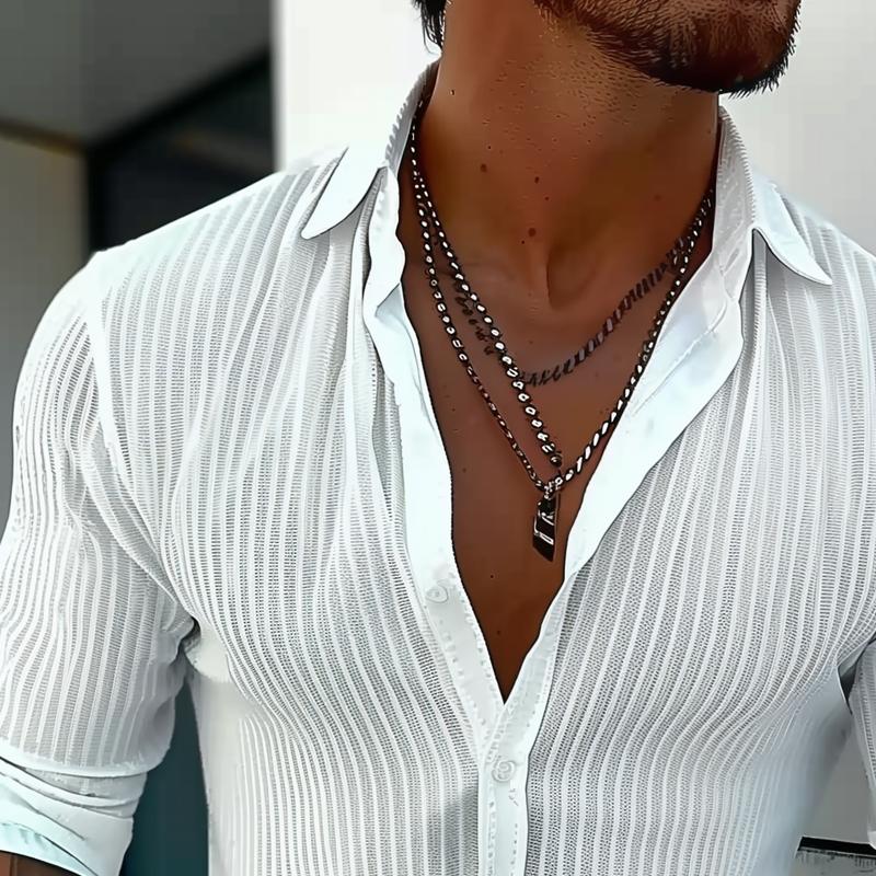Zayden | Men's Textured Ribbed Slim Fit Summer Shirt