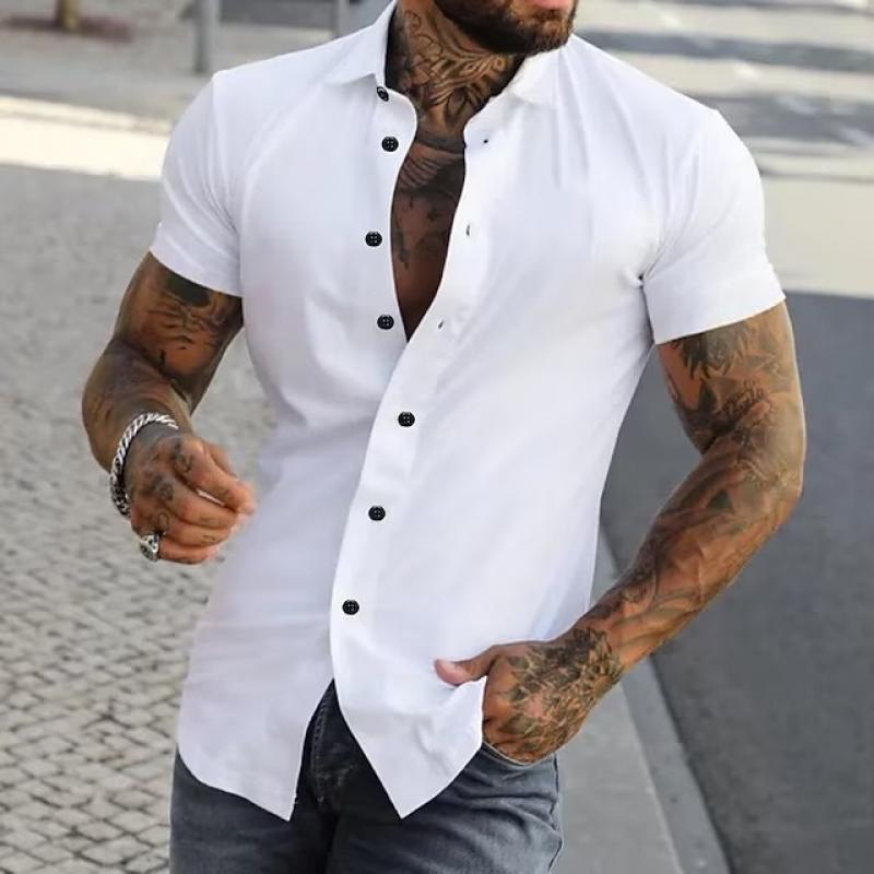 Marco | Men's Short Sleeve Lapel Button Shirt