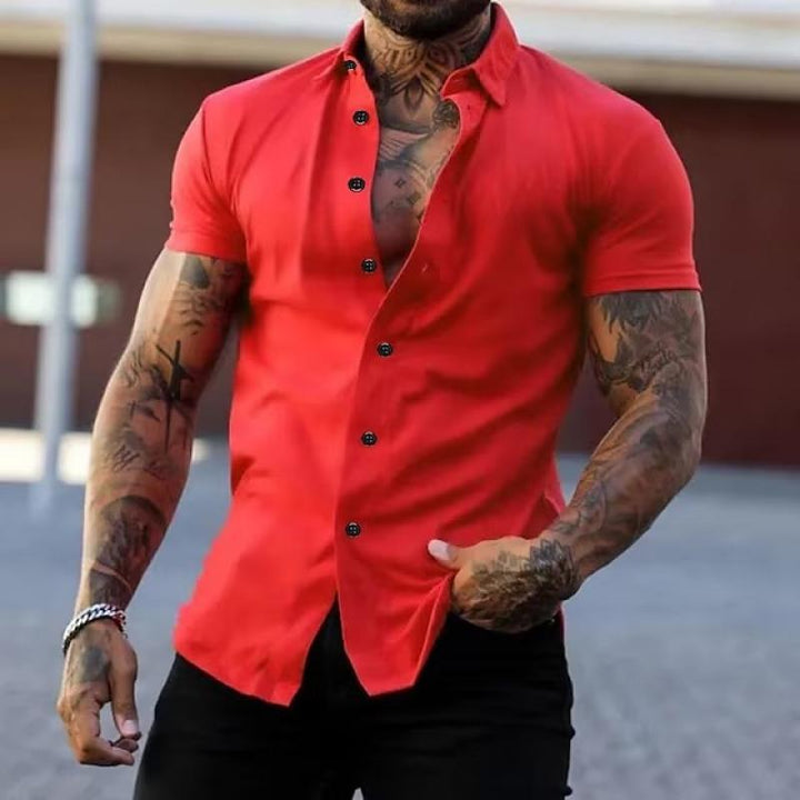 Marco | Men's Short Sleeve Lapel Button Shirt
