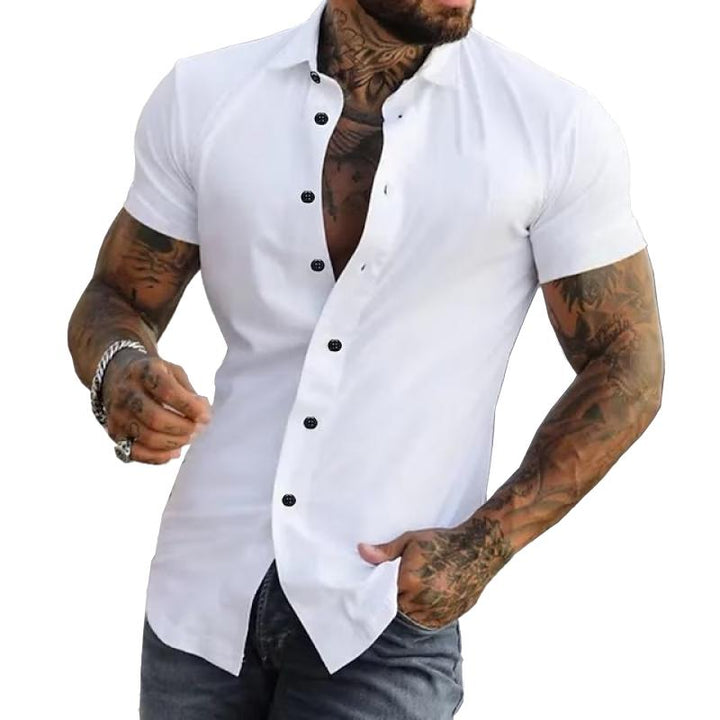 Marco | Men's Short Sleeve Lapel Button Shirt