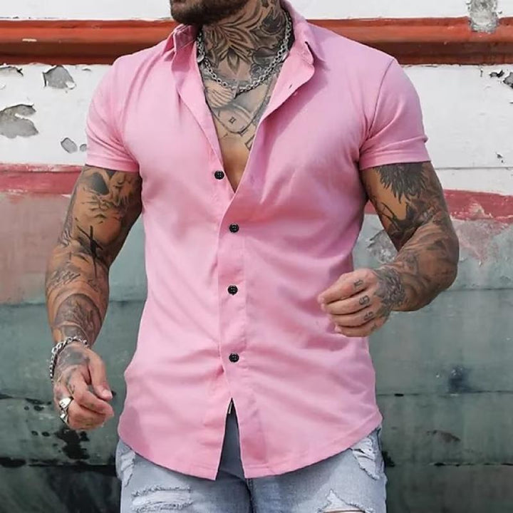 Marco | Men's Short Sleeve Lapel Button Shirt