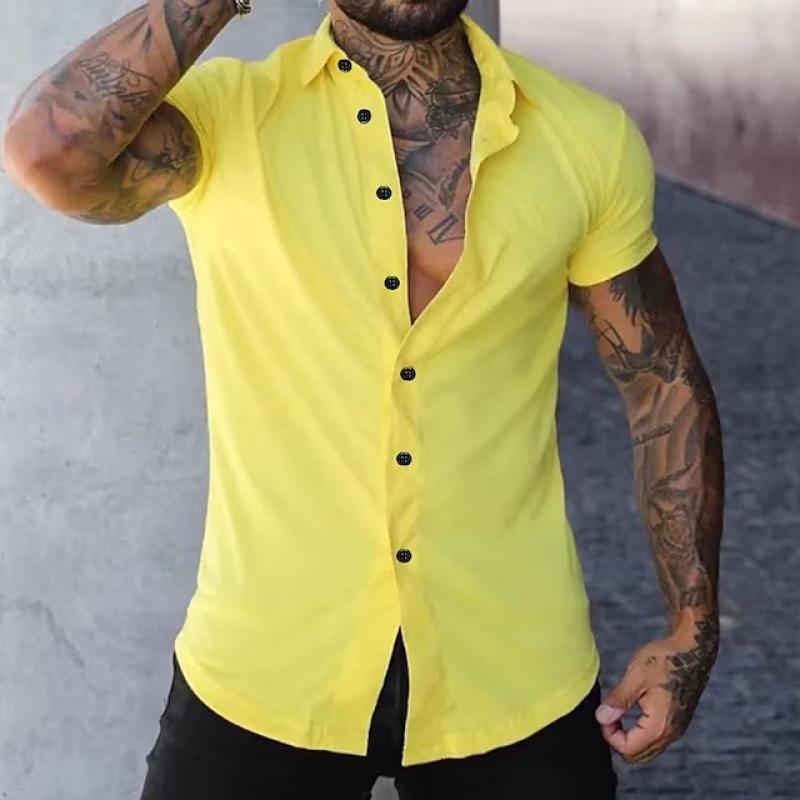 Marco | Men's Short Sleeve Lapel Button Shirt
