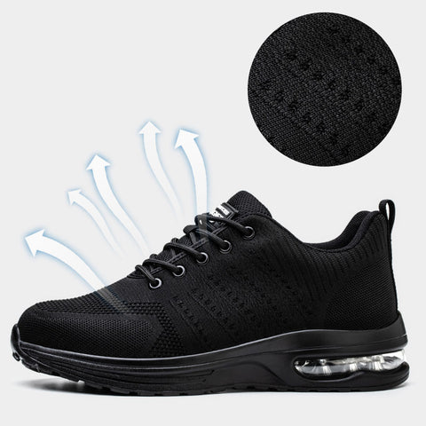 Steel-Toe Safety Shoes for Women – Non-Slip, Breathable Work Footwear with Protective Toe for Industrial Use