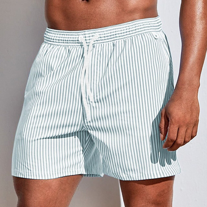 Rafael | Men's Vertical Stripe Drawstring Swim Trunks