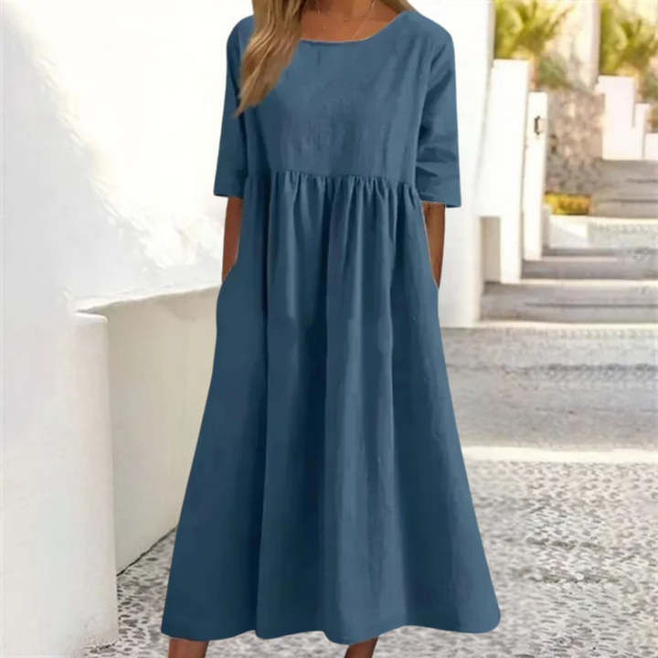 Kira | Women's Smocked Waist Summer Midi Dress