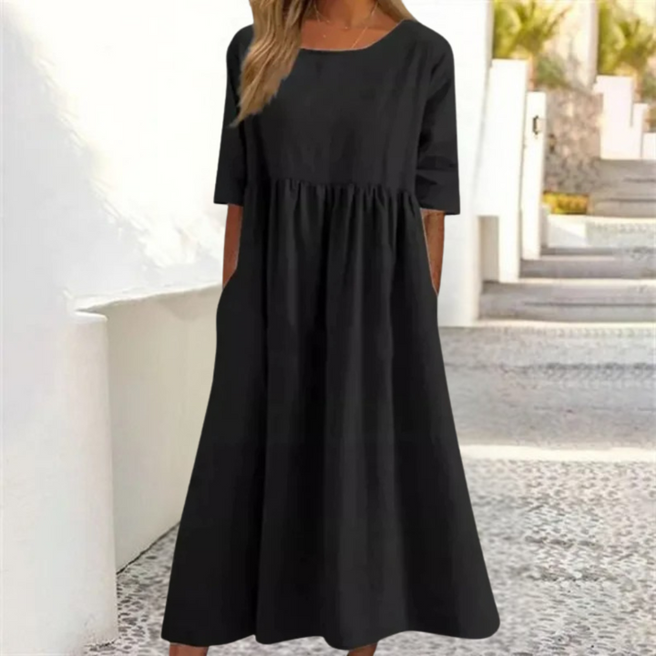 Kira | Women's Smocked Waist Summer Midi Dress
