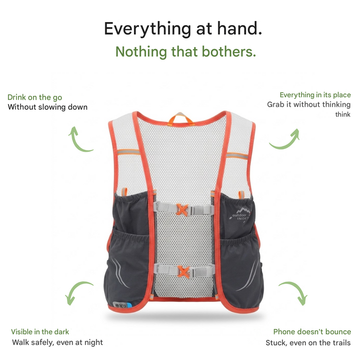 Trail Running Vest with Soft Flask Hydration Backpack Unisex