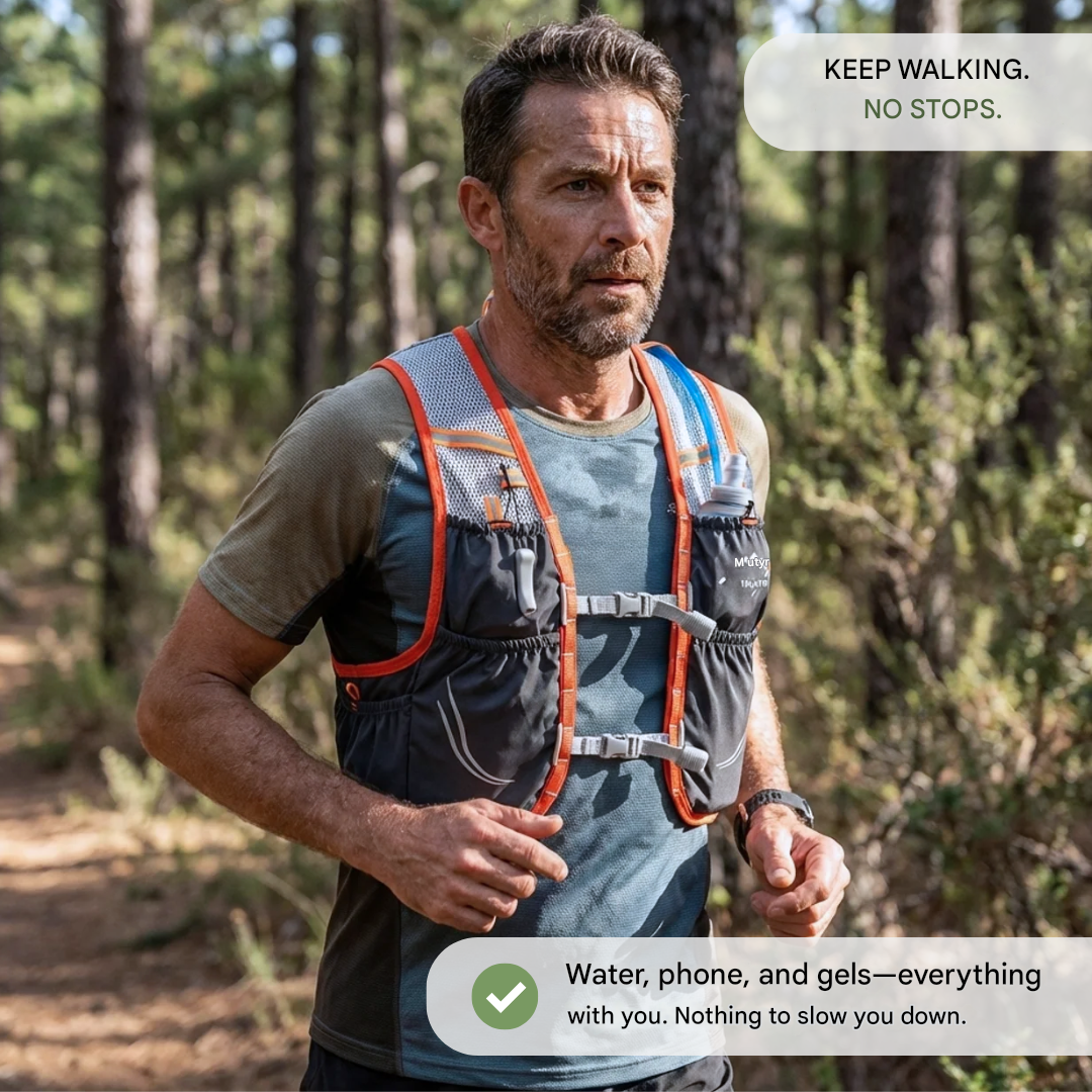 Trail Running Vest with Soft Flask Hydration Backpack Unisex