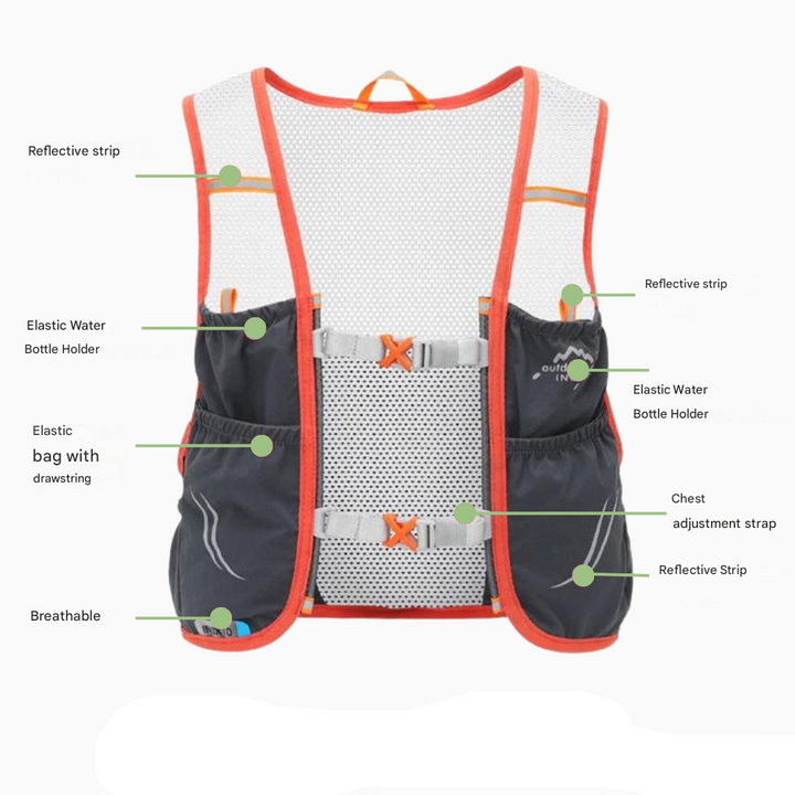Trail Running Vest with Soft Flask Hydration Backpack Unisex