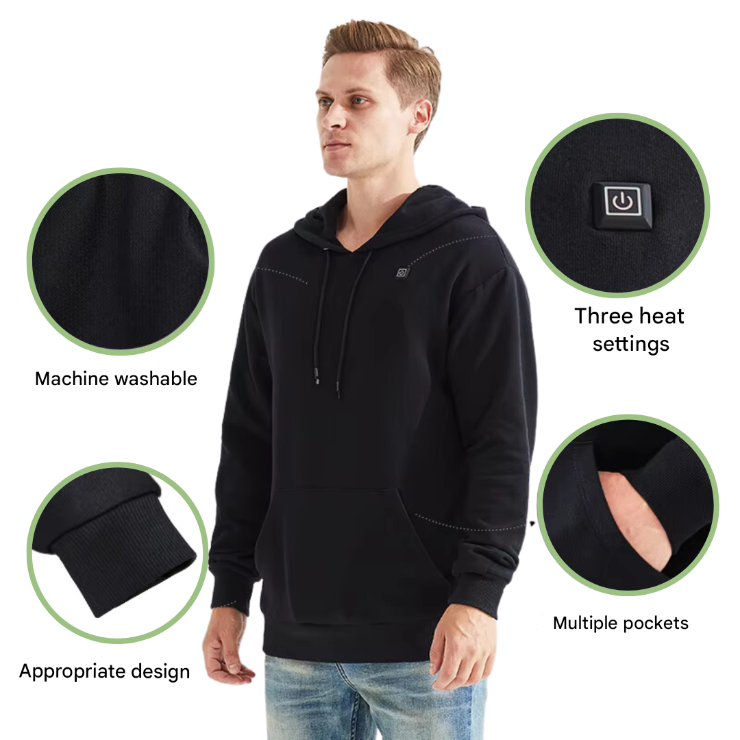 Heated Hoodie USB Rechargeable Water-Resistant Winter Outdoor Jacket