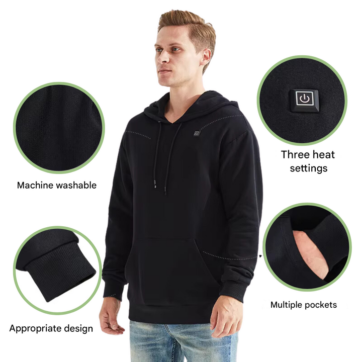 Heated Hoodie USB Rechargeable Water-Resistant Winter Outdoor Jacket