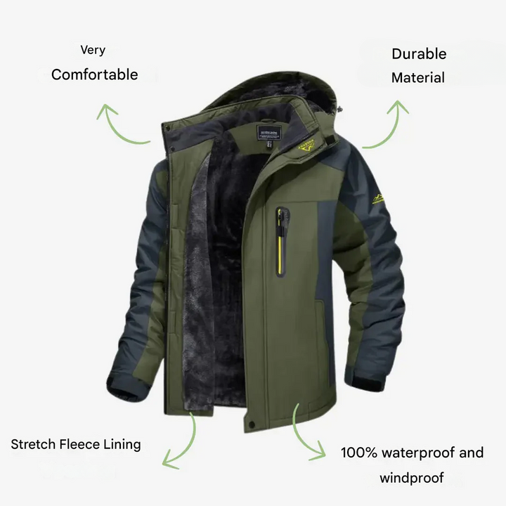 Men's Waterproof Wind-Resistant Winter Jacket Insulated Outdoor Coat