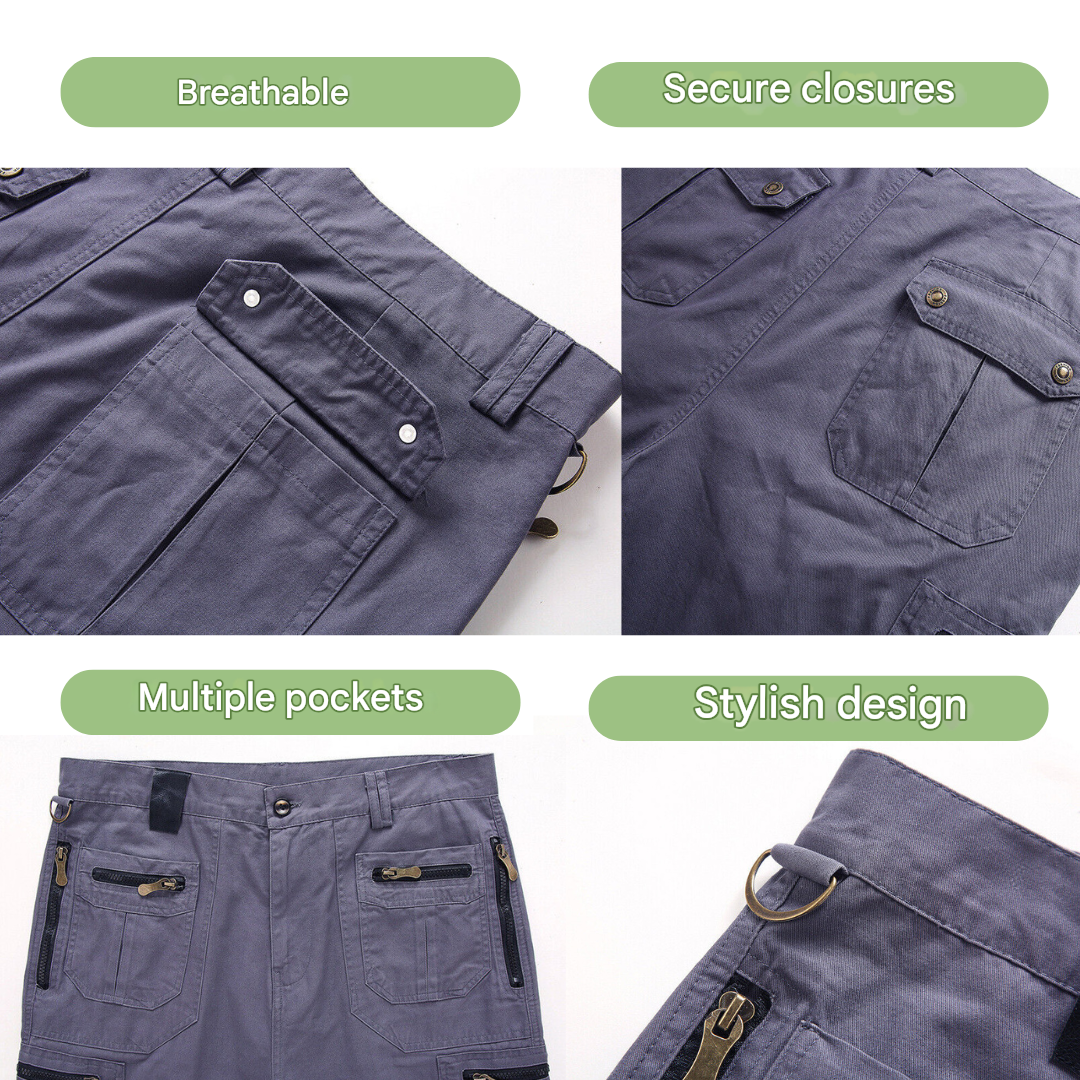 Men's Cargo Shorts Quick-Drying Stretch Outdoor Zip Pockets