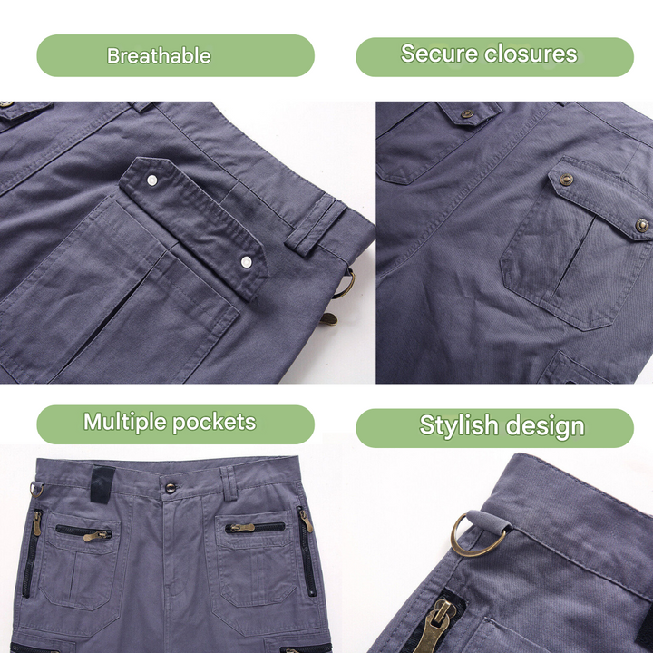 Men's Cargo Shorts Quick-Drying Stretch Outdoor Zip Pockets