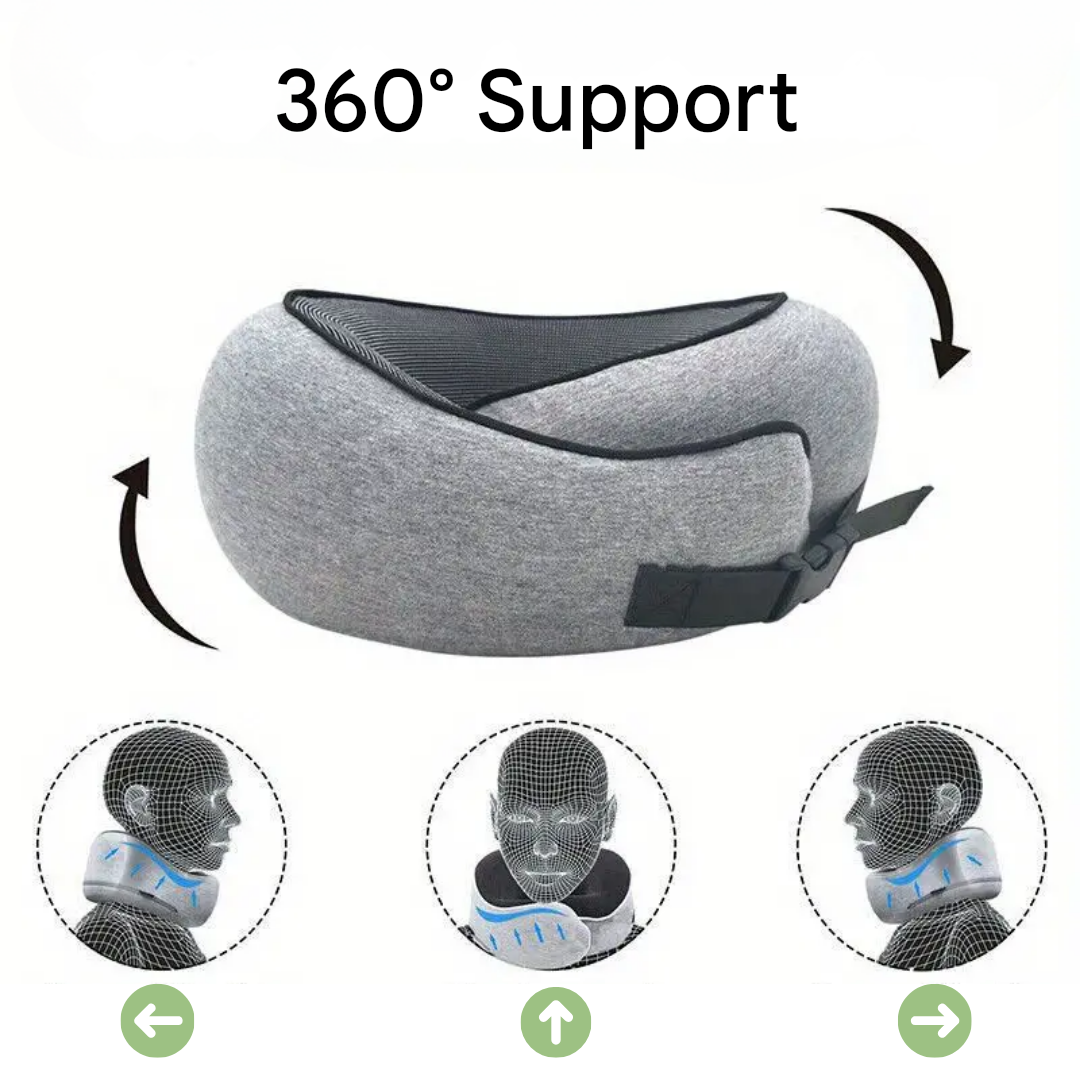 360 Degree Neck Pillow Memory-Foam Travel Airplane Support