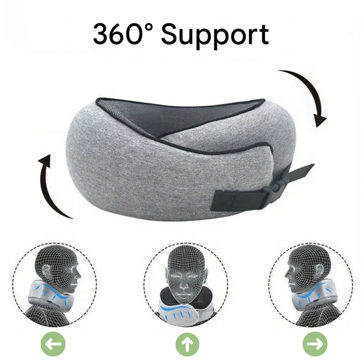 360 Degree Neck Pillow Memory-Foam Travel Airplane Support