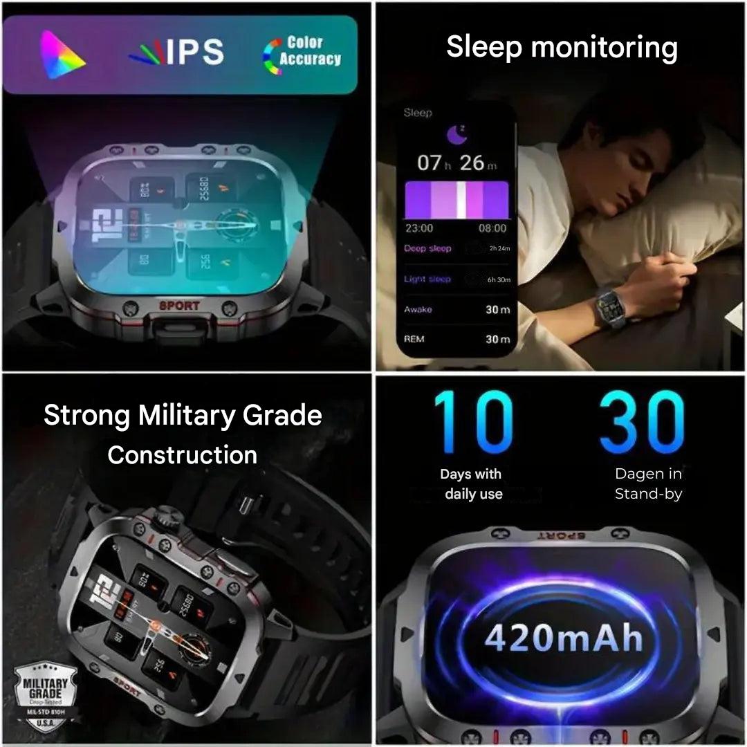 Men's Sports Smartwatch IP68 Weather-Resistant Fitness Tracker Watch